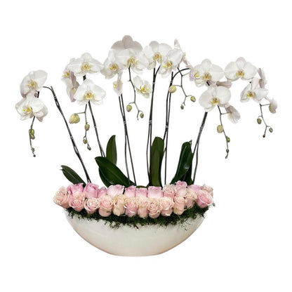 Luxury Orchid & Blush Rose Grand Arrangement