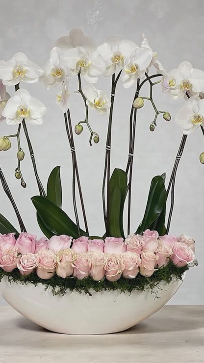 Luxury Orchid & Blush Rose Grand Arrangement